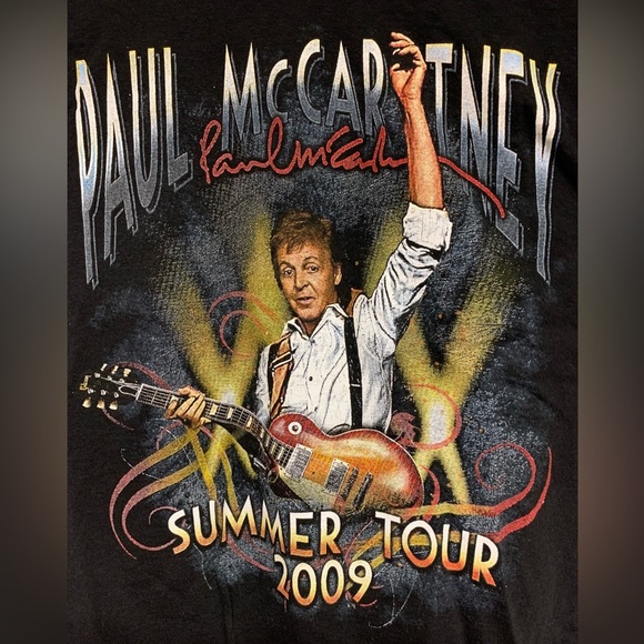 Paul McCartney summer tour 2009 concert tee mens t-shirt size XL Extra Large EUC - Picture 2 of 9